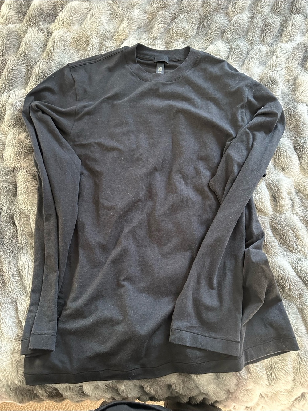 SKIMS Black Long Sleeve Crew Tee
